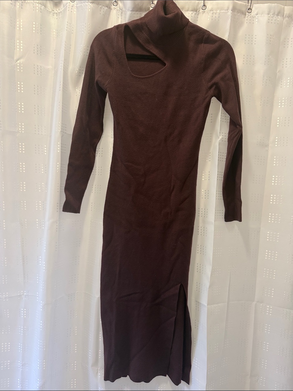 Forever 21 brown Cutout Turtleneck Midi Dress